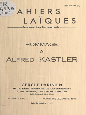 cover image of Hommage à Alfred Kastler